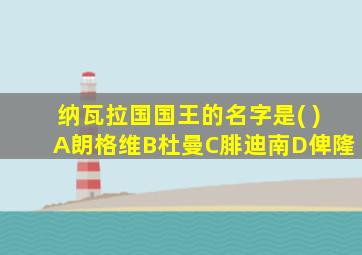 纳瓦拉国国王的名字是( )A朗格维B杜曼C腓迪南D俾隆